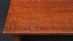 Close up view of the thin burn line next to the coin for scale.